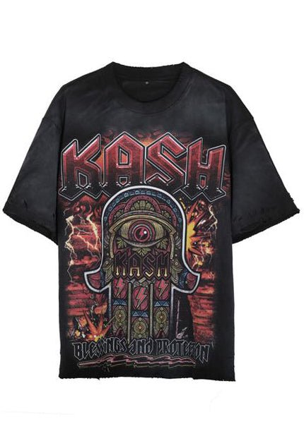 Kash Tour Merch Third Eye Inferno Tee with Distressing