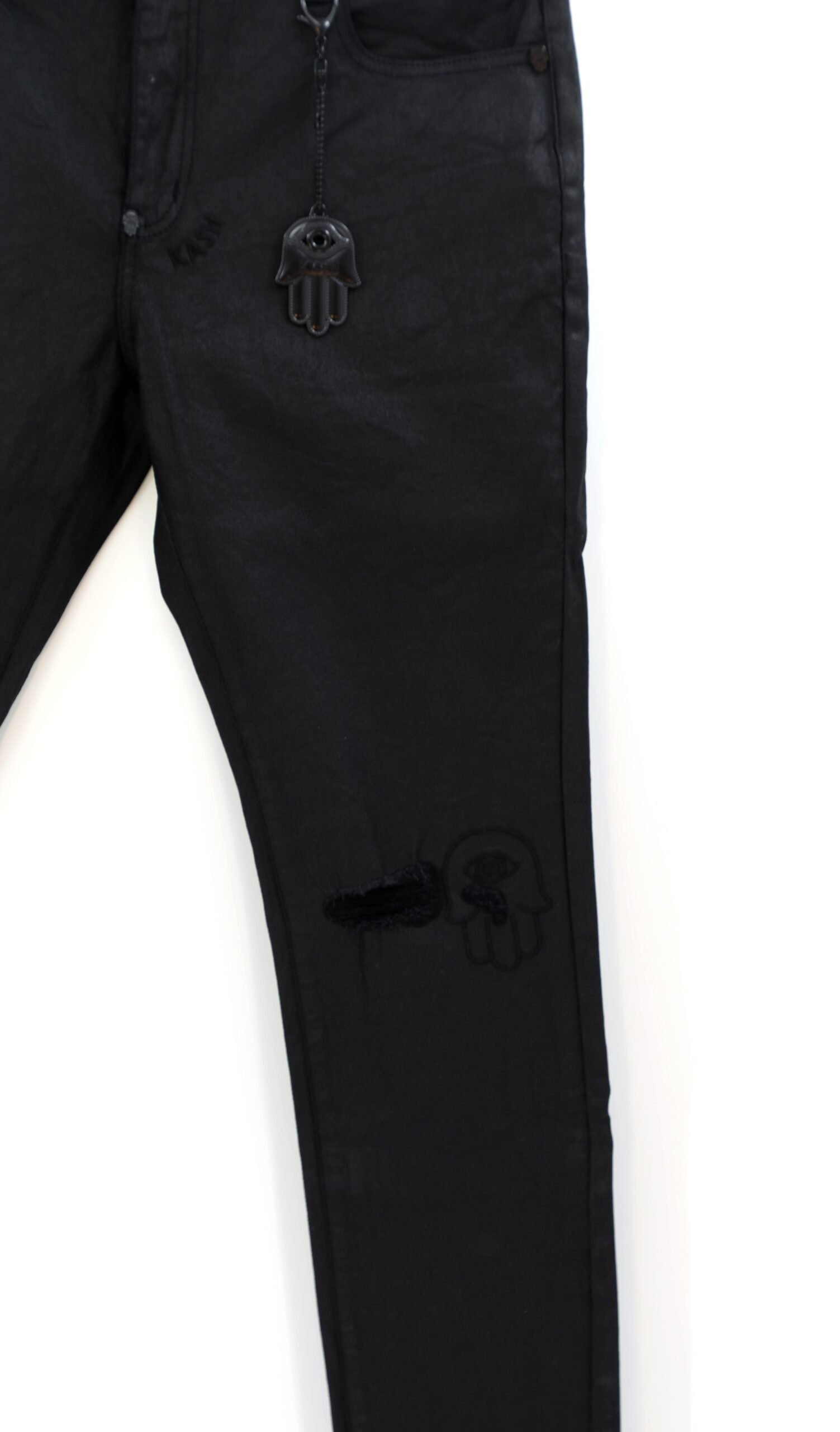 Black Skinny Wax Denim - Image 2
