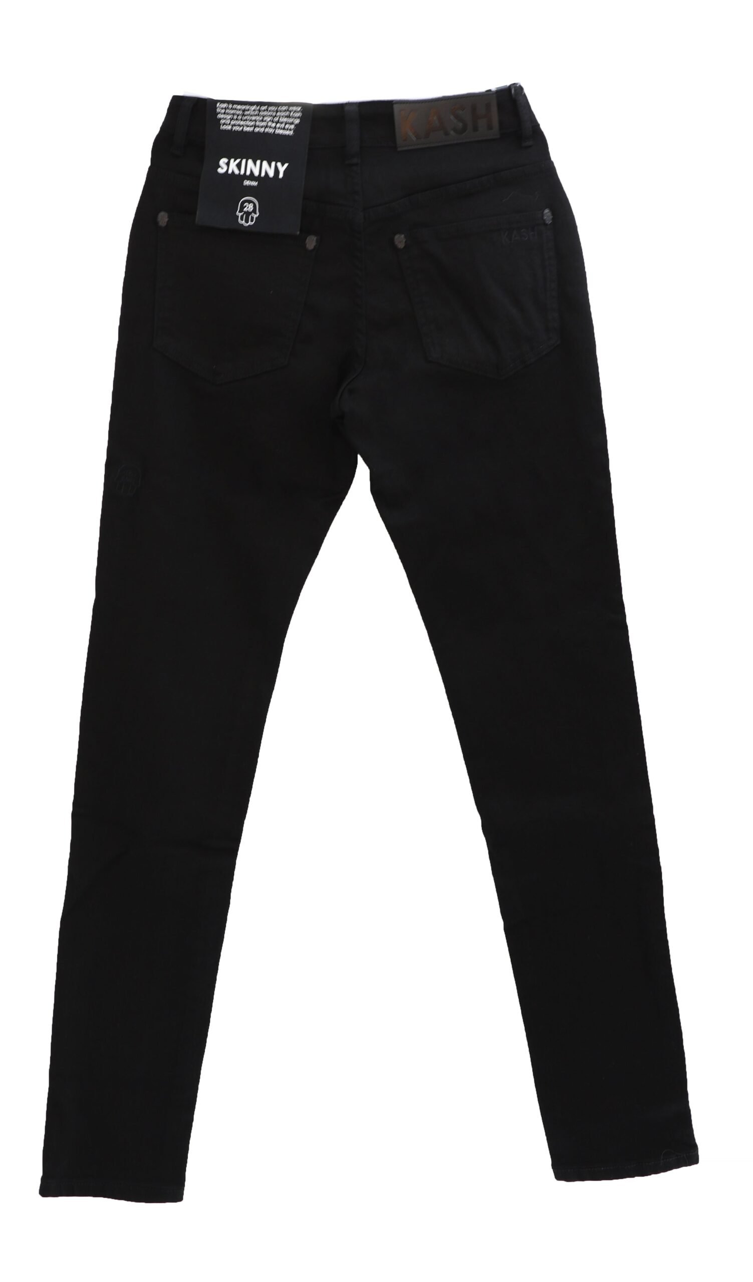 Plain Black Skinny Denim - Black - Image 2