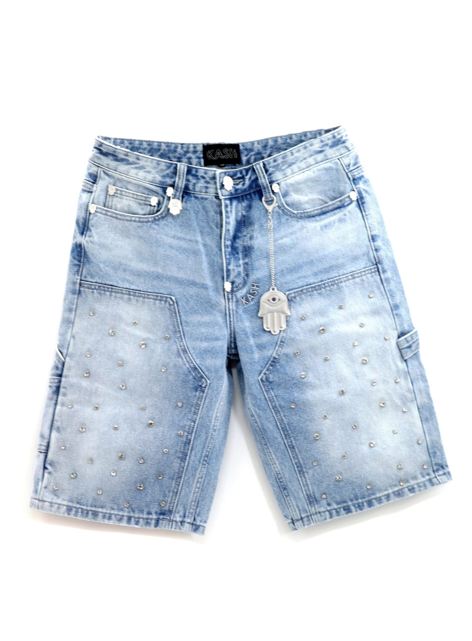 Kash shorts with clear crystals - Blue