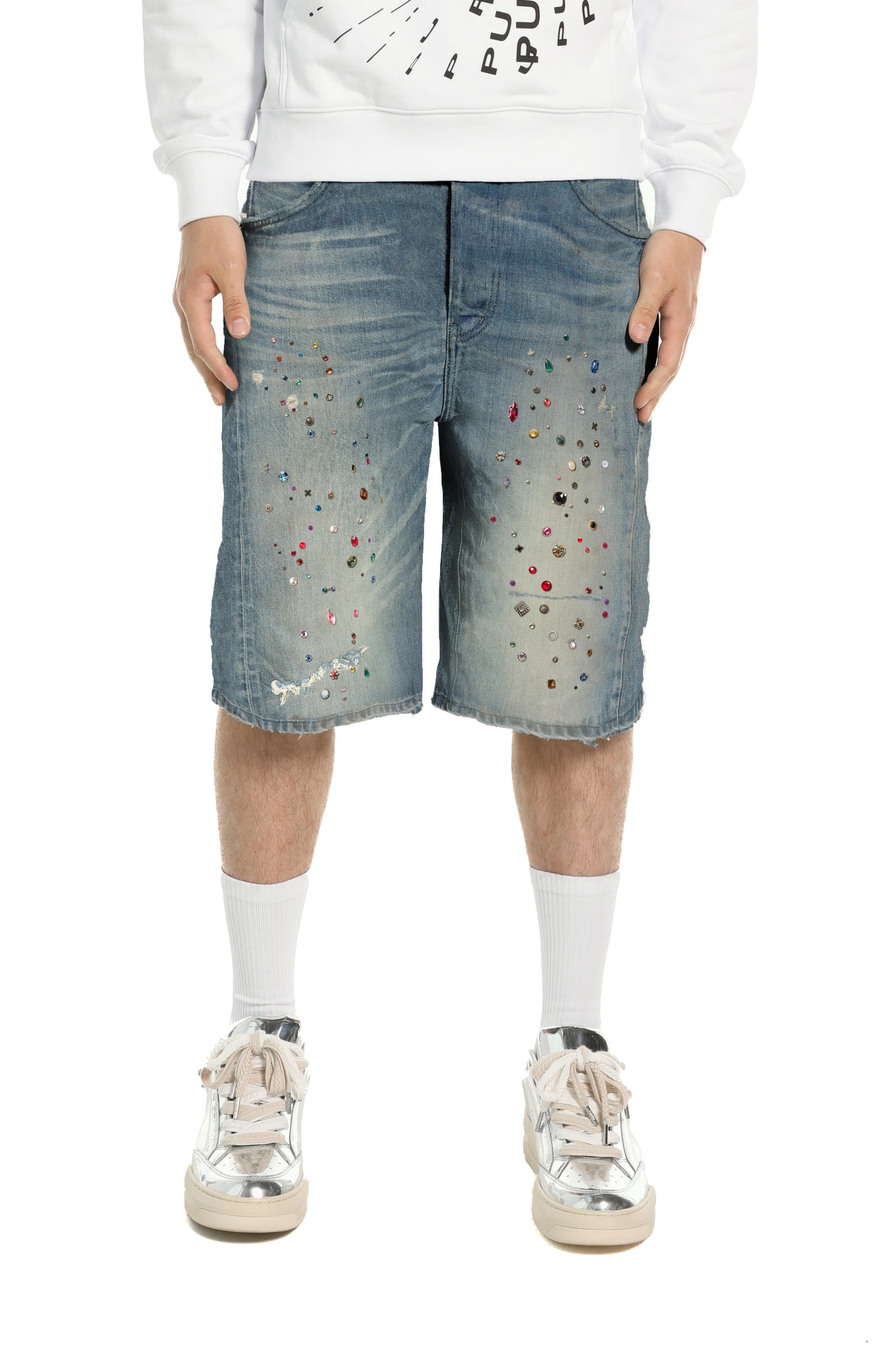 Cyanine Jewel Long Shorts