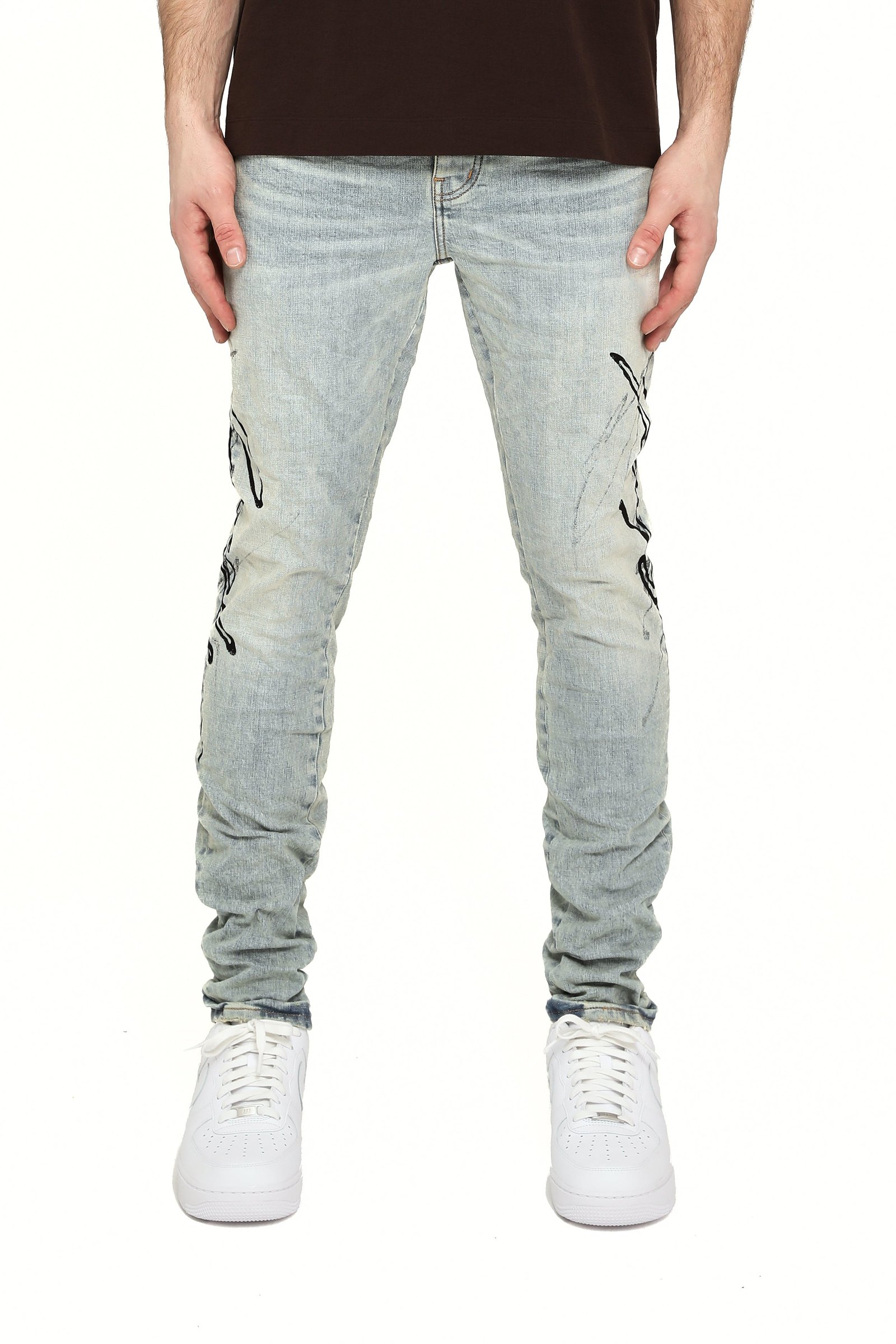Skinny Double Script - Light Indigo