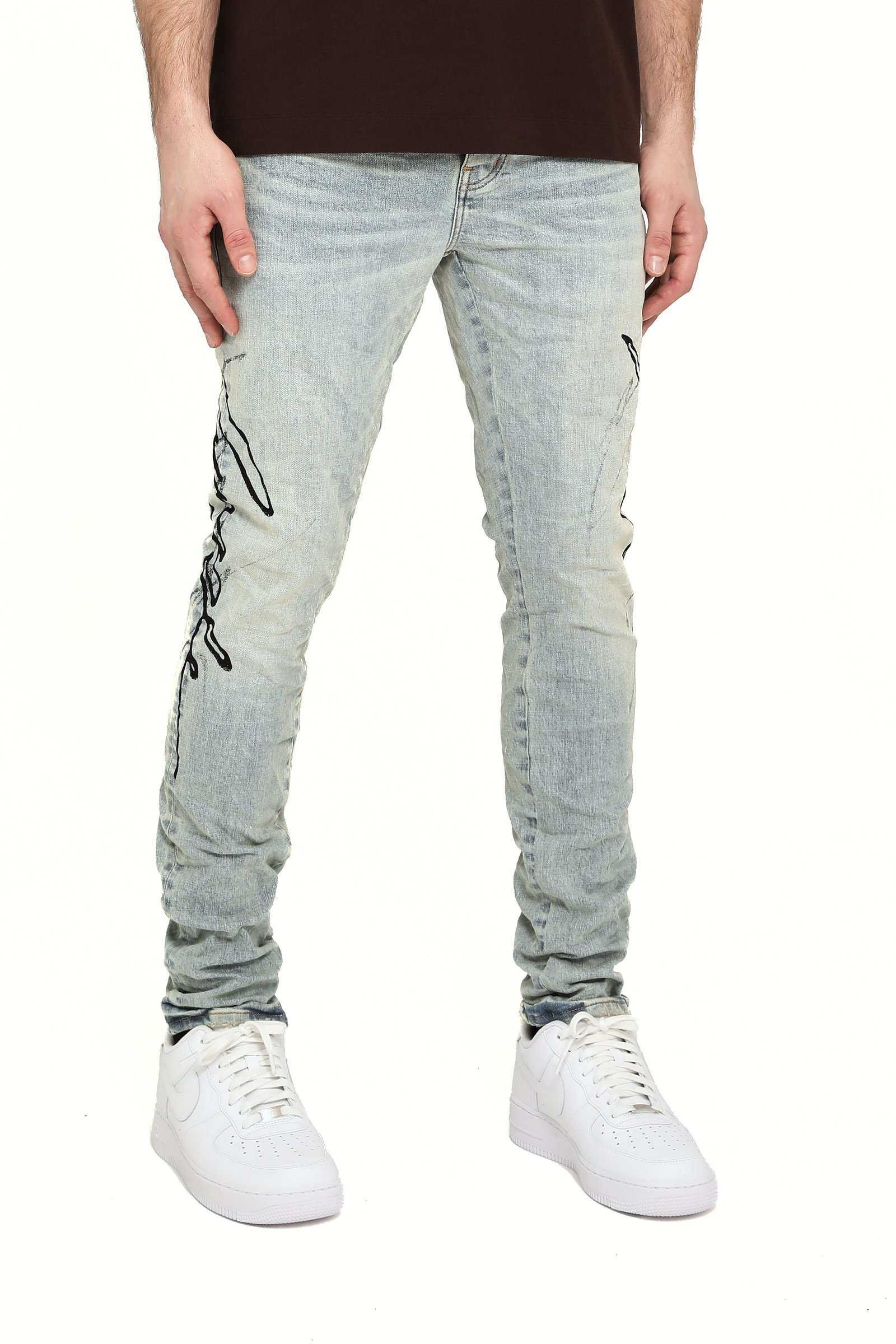 Skinny Double Script - Light Indigo - Image 3