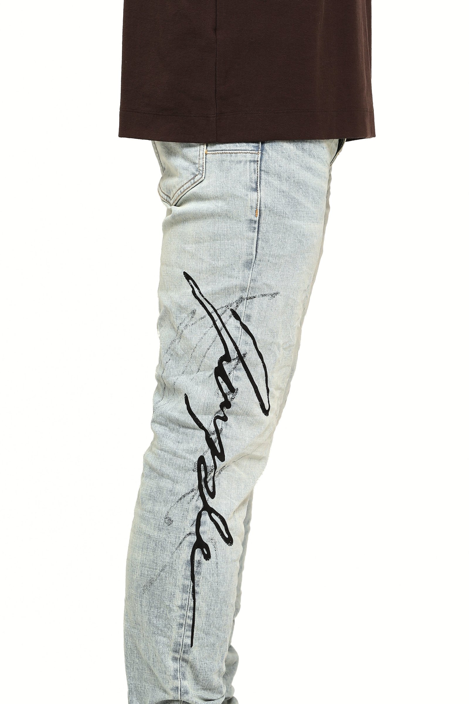 Skinny Double Script - Light Indigo - Image 4
