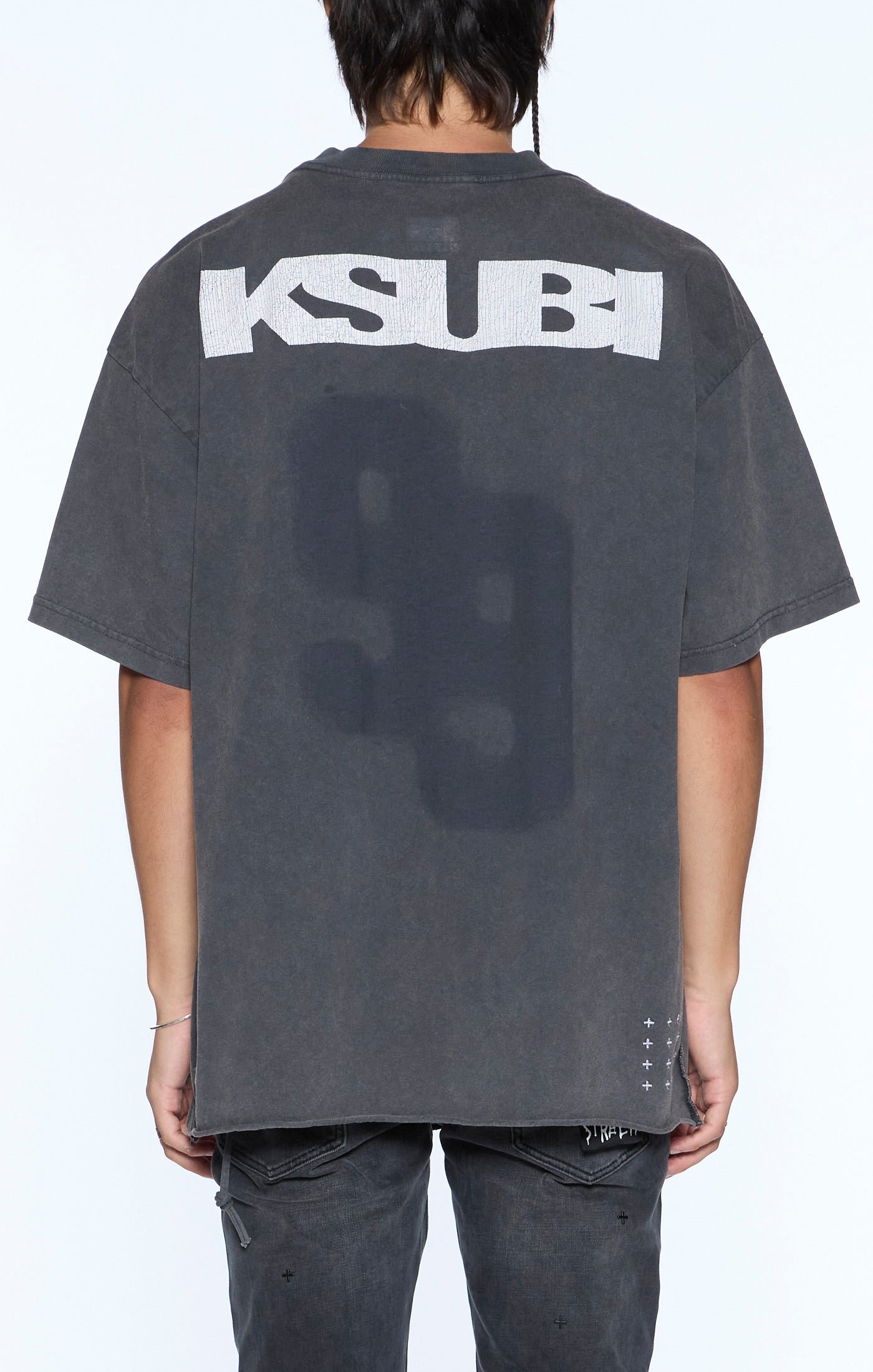 Ksubi rugged ekcess ss tee blasted Charcoal - Image 2