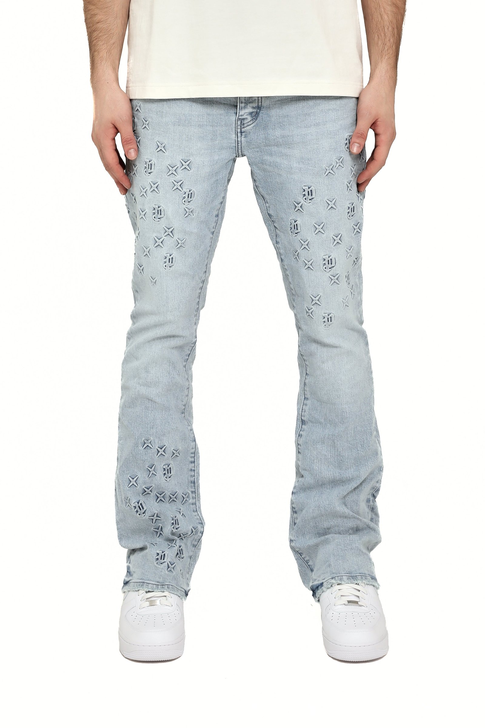 Flare Mono Embossed - Light Indigo